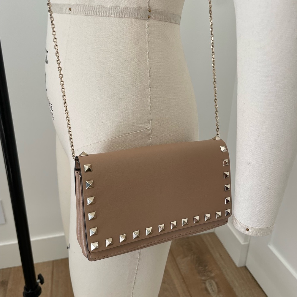 Valentino Garavani Beige Studded Crossbody Bag